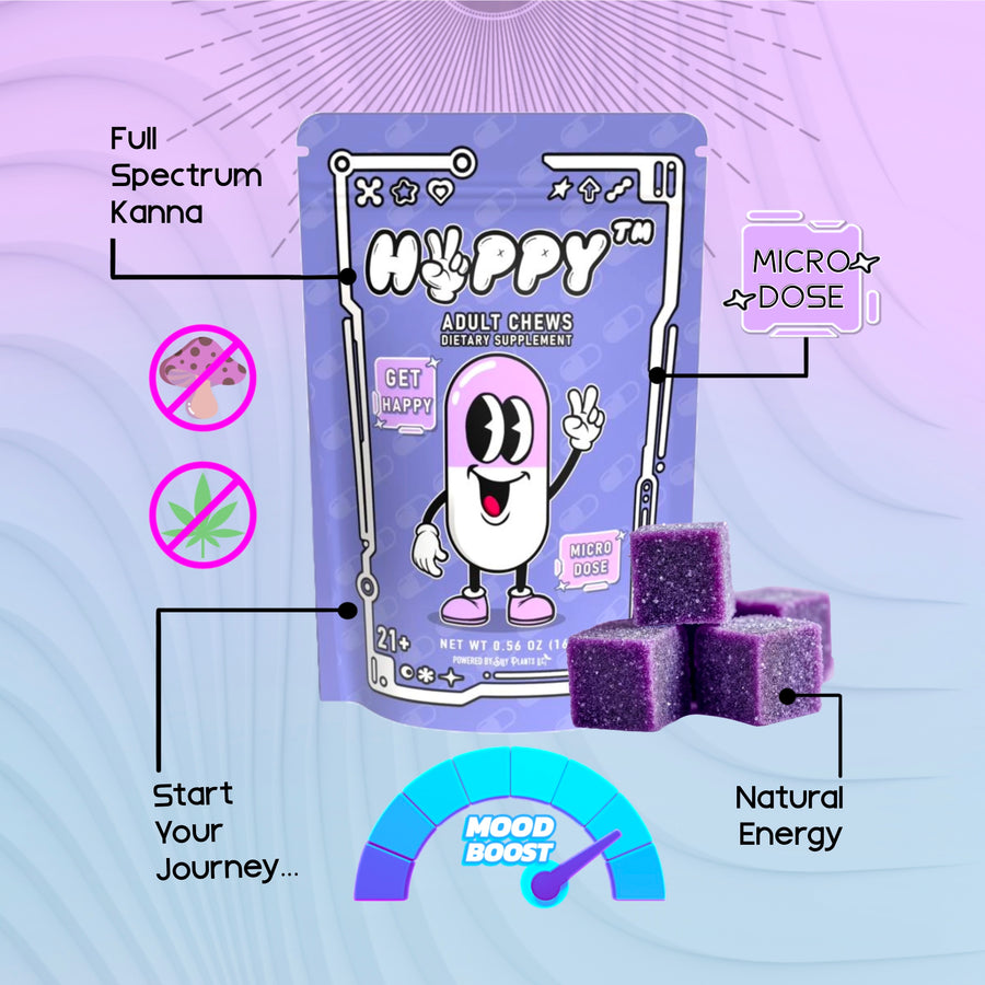 HVPPY™ Kanna Chews Micro Dose | Kanna Infused Edibles - GET HVPPY™